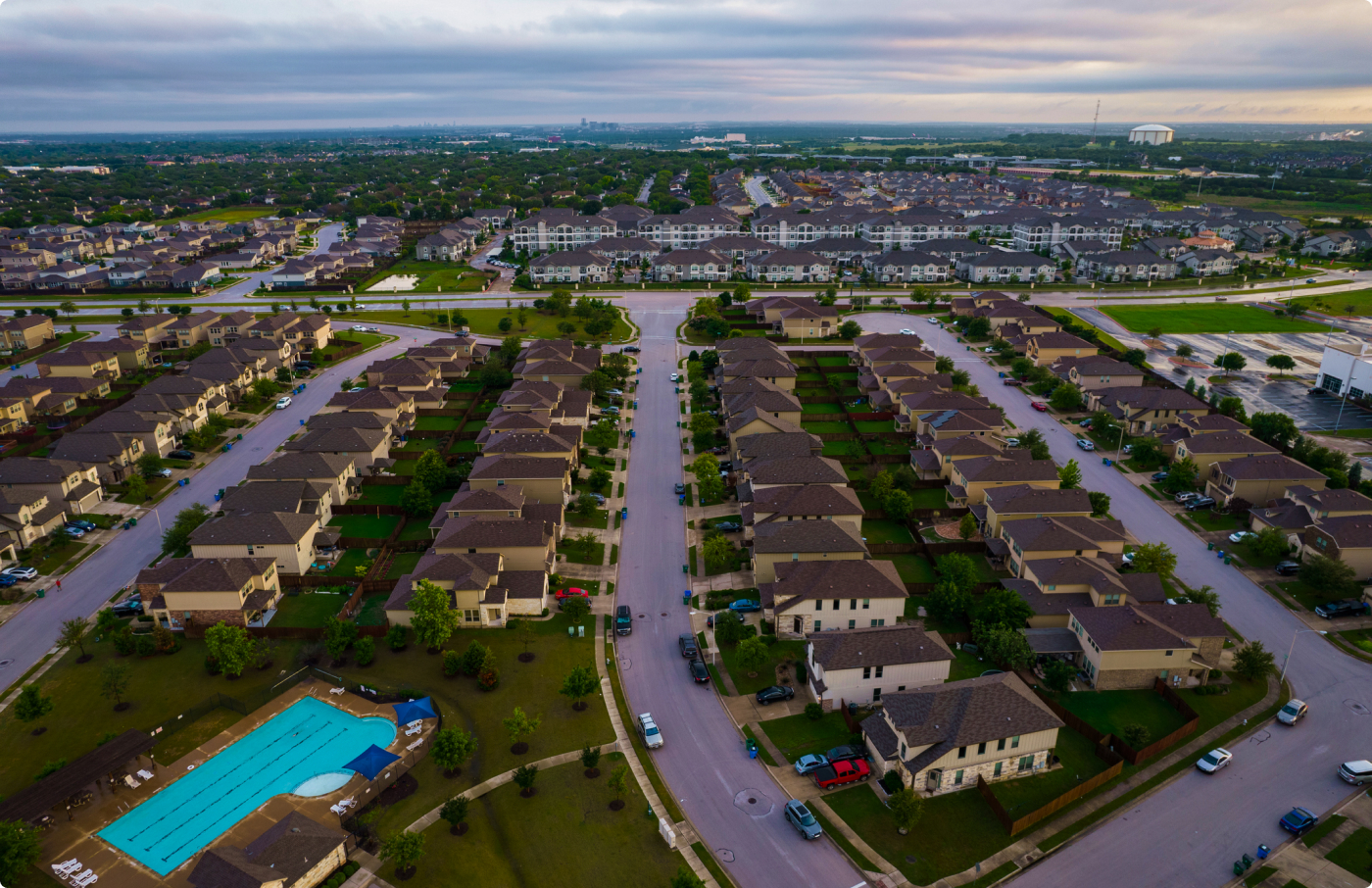 Drone image of new home community